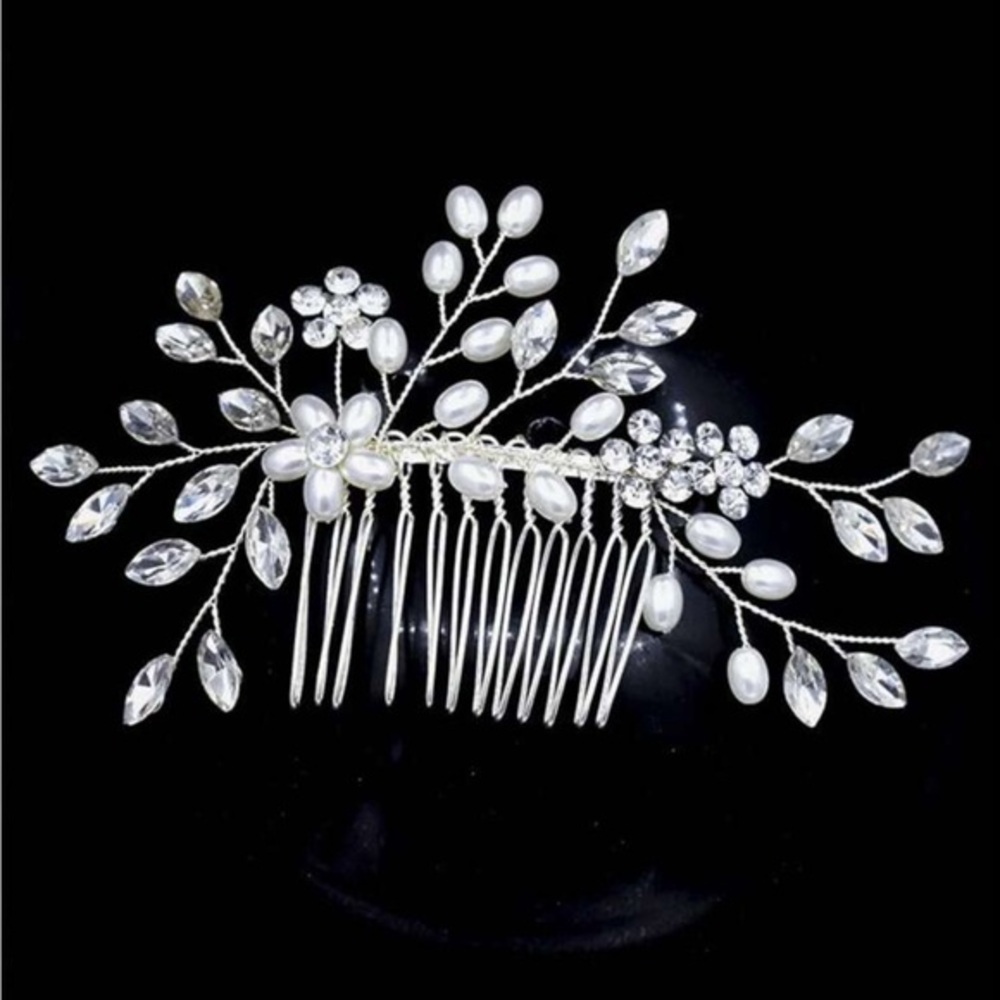 Women’s Hair Comb Clip Bridal Rhinestone Pearl Hair Accessory Boho Prom